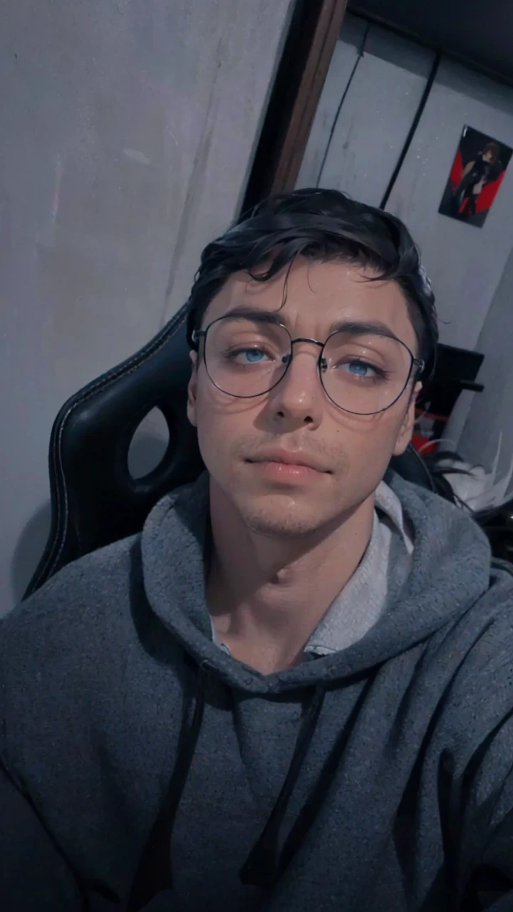 (best quality,4k,8k,highres,masterpiece:1.2),ultra-detailed,(realistic,photorealistic,photo-realistic:1.37),1 man,31 years old,mature man,very handsome,without expression,smile,short grey black hair,blue eyes,penetrating gaze,perfect face without errors,imposing posture,businessman,office background,cinematic lighting,hdr image