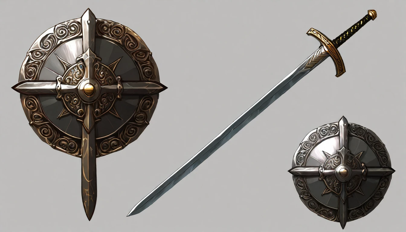 A shining sword and a heavy shield