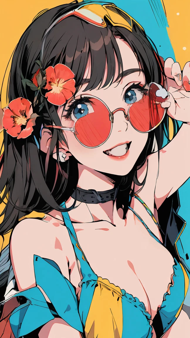 (masterpiece:1.2), Highest quality,Pixiv,Rebellious girl,Portraiture, bikini,smile
 