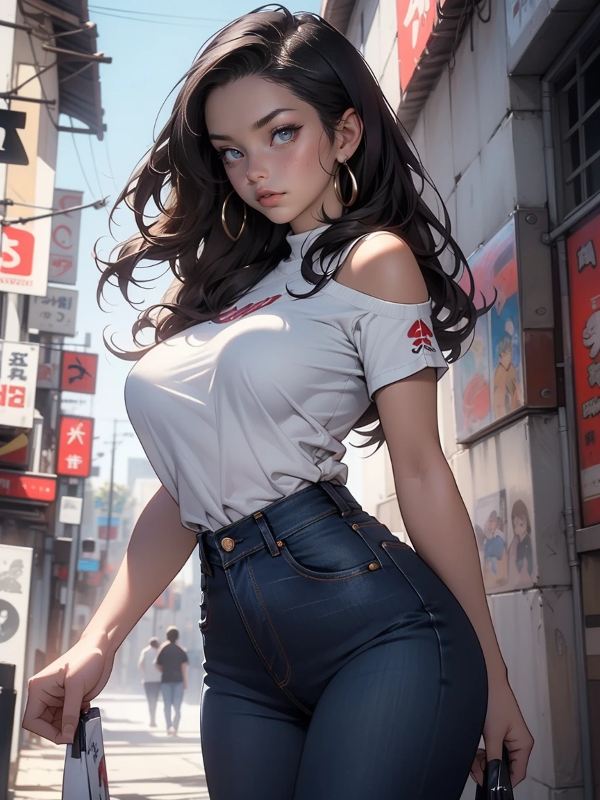 Aravi asian woman sitting on sidewalk wearing white shirt and denim shorts, trending on CGSTATION, Guvez style artwork, IG model | Artgerm, realistic anime 3 D style, trending in CGSTATION, realistic anime girl rendering, Rostland 8 K, Russell Dongjun Lu, Guviz, in uniform,