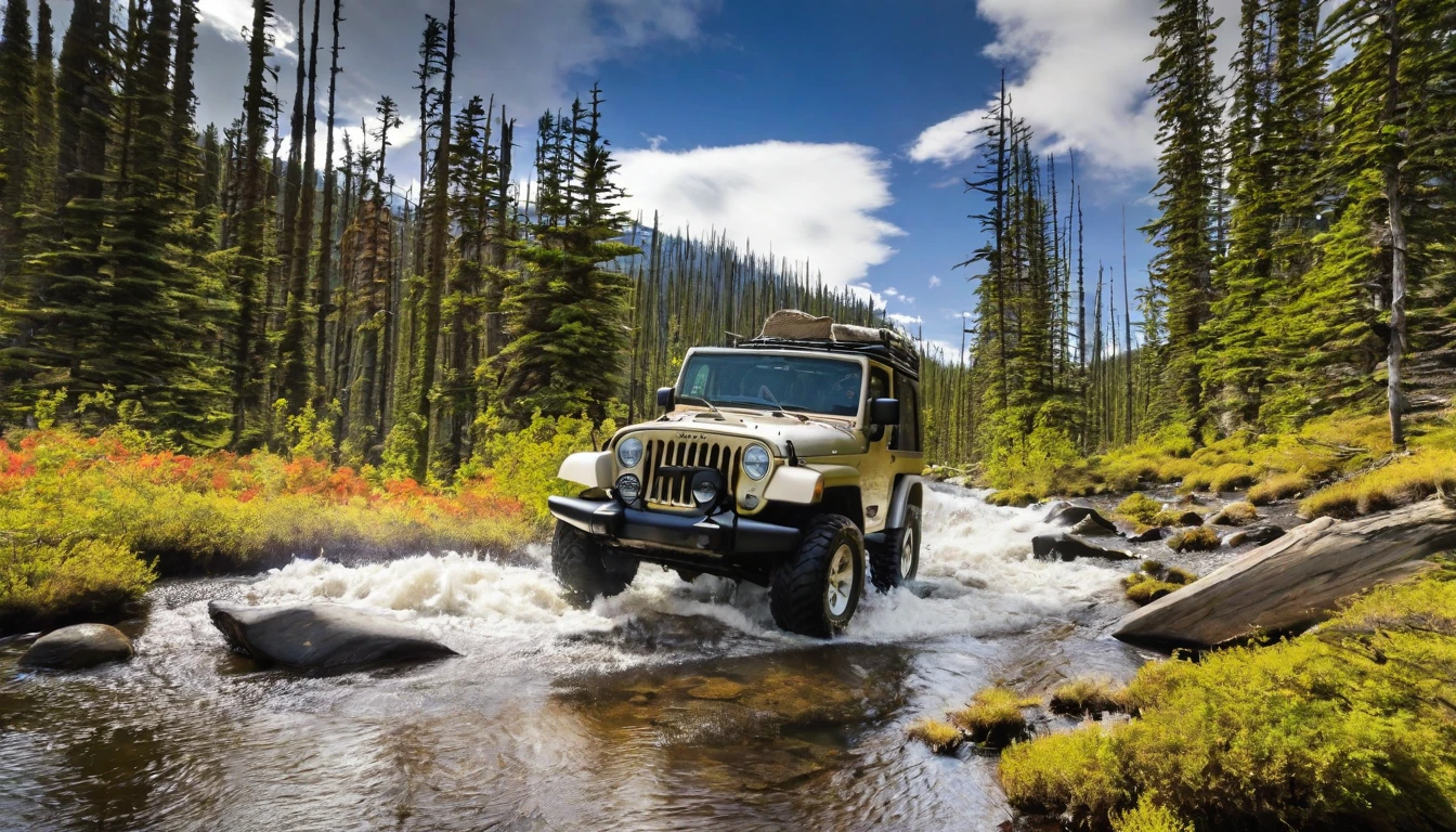 Jeep through the wilderness