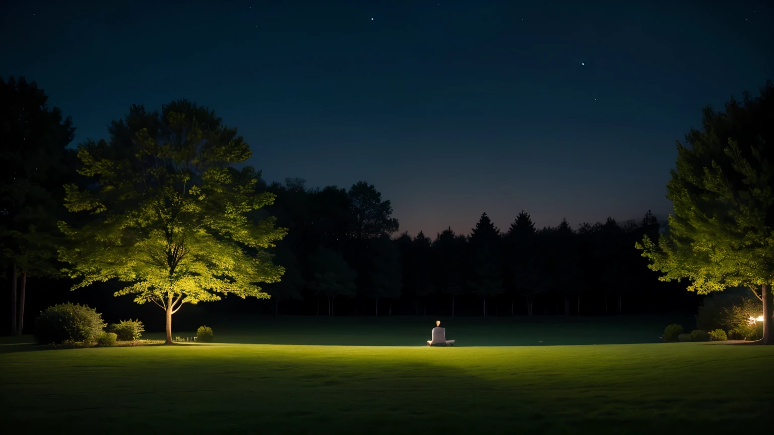 lawn on the night horizon