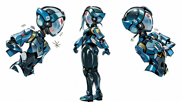 robot　Android　girl　Primary school students　Young Girl　小さいgirl　Height: 130cm　Standing picture Simple design　spats　Full Helmet Face Helmet　Rider Suit　Latex bodysuit
