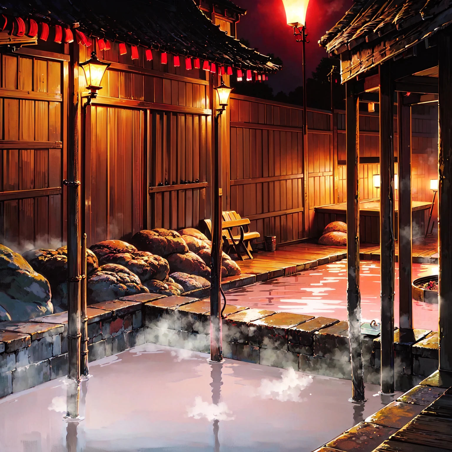 (masterpiece、Highest quality)、(Japan favelas、Old and dirty hot spring town)、(日本のUnsanitary and dim地下街、地下へ行く石のstage)、((Beautiful night view))、((Big bath、Underground hot spring facilities、石のstage))、(3+ Naked Girls、tits、Pussy、3+ Naked Girls、smile、fun)、((Unsanitary and dim))、Shady Red Light District、shaved ice、Sale of drinks、(stage、Everyone is having fun bathing)、smile、Happy ren、Perfect Anatomy