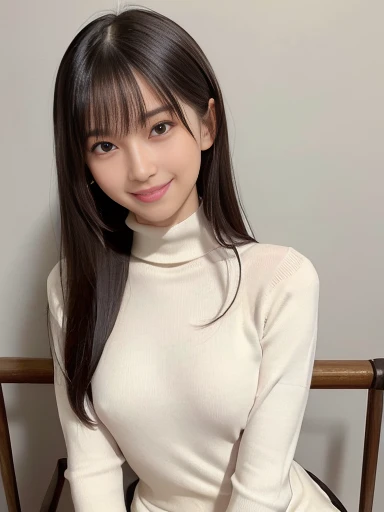 a lot of details, (slender waist), 30 years old, detailed black hair, beautiful detailed hair, super fucking beautiful, delicate beautiful face, complex details beautiful and delicate eyes, perfect hands, (small breasts best quality), perfect and delicate limbs, detailed skin, best quality, ultra-detailed,(cheerful grin:1.5),
turtleneck sweater,boots