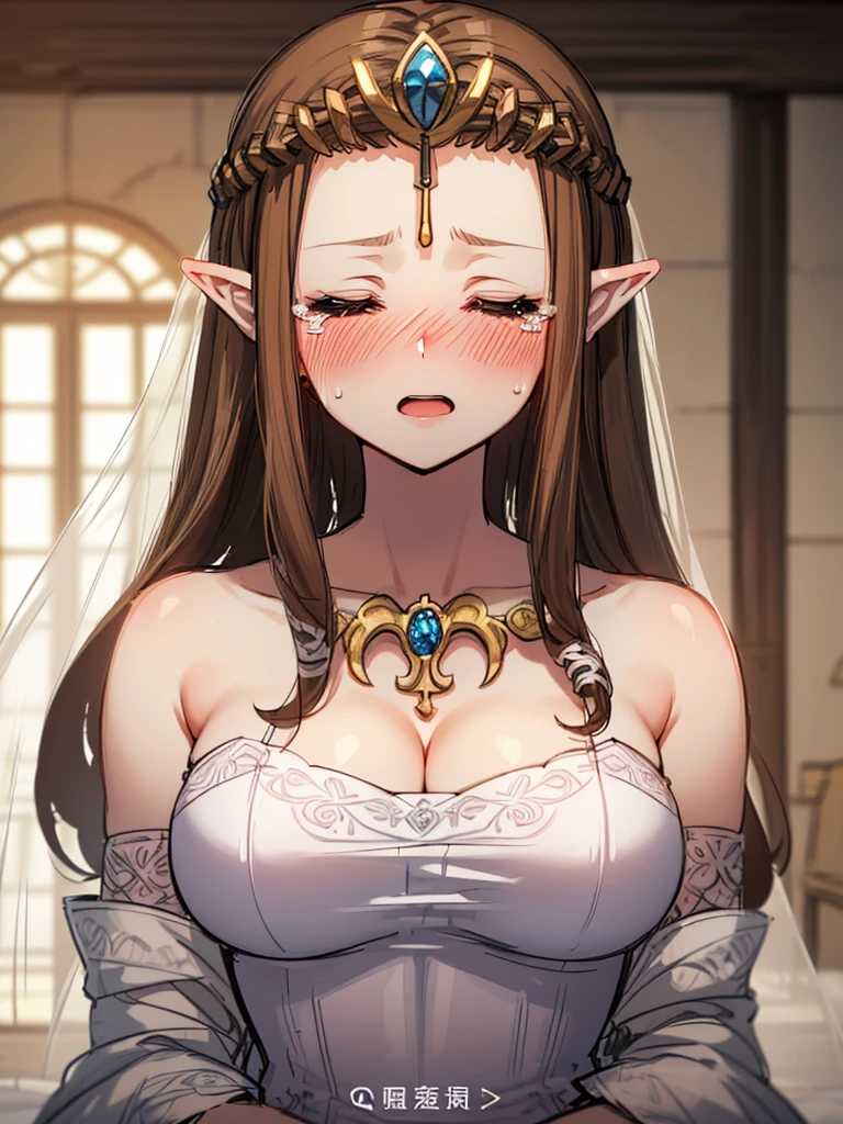 ((Very detailed and 美)),((close up of face)),((((Exposed breasts)))),()),((Exposed shoulders)),(((()))),(Expressionless)),,((alone))Anime art style,masterpiece,(Highest quality), (Very detailedな),(とても繊細でbeautiful),(alone),(Detailed face ),(((Close your eyes))),(((((Mature Woman,Queen))))),((とてもbeautiful肖像画)),((crinoline)),,((Straight Long Hair),((tears)),((Open your mouth)),(((Blushing))),((Wedding dress)),((Dark brown hair)),,Princess Zelda, ((Highest quality)), (Very detailed), ,(((constrained))),beauty,beautiful,Princess Zelda, Ticker,)),
((At the bed))Nintendo, The Legend of Zelda