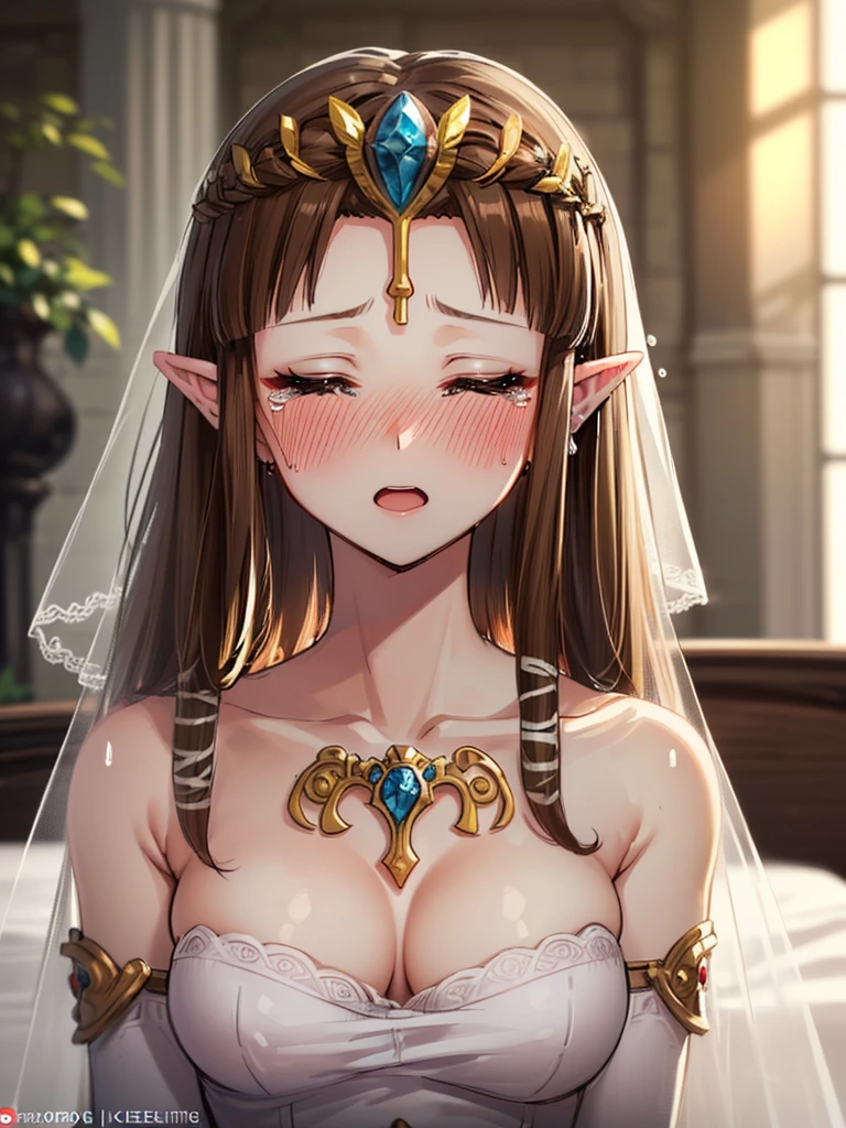 ((Very detailed and 美)),((close up of face)),((((Exposed breasts)))),()),((Exposed shoulders)),(((()))),(Expressionless)),,((alone))Anime art style,masterpiece,(Highest quality), (Very detailedな),(とても繊細でbeautiful),(alone),(Detailed face ),(((Close your eyes))),(((((Mature Woman,Queen))))),((とてもbeautiful肖像画)),((crinoline)),,((Straight Long Hair),((tears)),((Open your mouth)),(((Blushing))),((Wedding dress)),((Dark brown hair)),,Princess Zelda, ((Highest quality)), (Very detailed), ,(((constrained))),beauty,beautiful,Princess Zelda, Ticker,)),
((At the bed))Nintendo, The Legend of Zelda