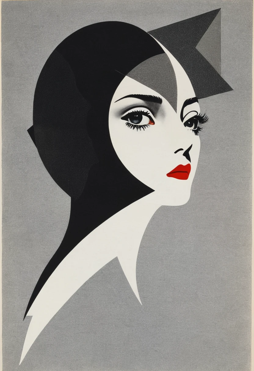 Man Ray:dadaist。Minimalist geometry,multi-layered collage,Irregularly cropped photos collage to create a picture,Gray empty