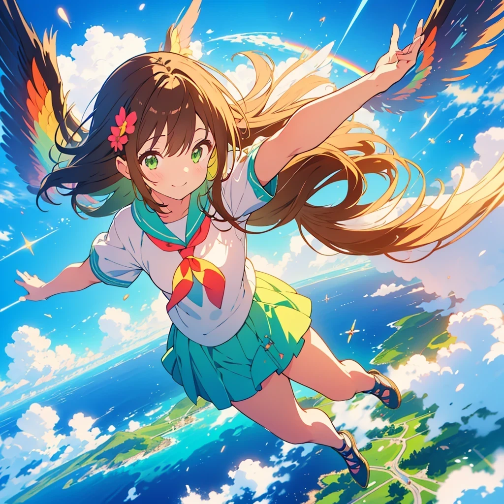 masterpiece, (realistic, photo realistic:1.2), ((highest quality), extremely fine and beautiful, beautiful face details, real human skin, realistic, photorealistic, 1girls, small girl, chibi, smile on face, cow-boy shot, idol costumes, Tiny breasts, emphasis A-cup, White shirt, White underwear, (wind, wind lift, Skirt lifted by the wind, skirt rolled up by the wind, Skirt flutters:1.5), (Fully exposed panties:1.5), (white panties:1.5), (standing a:1.7),
