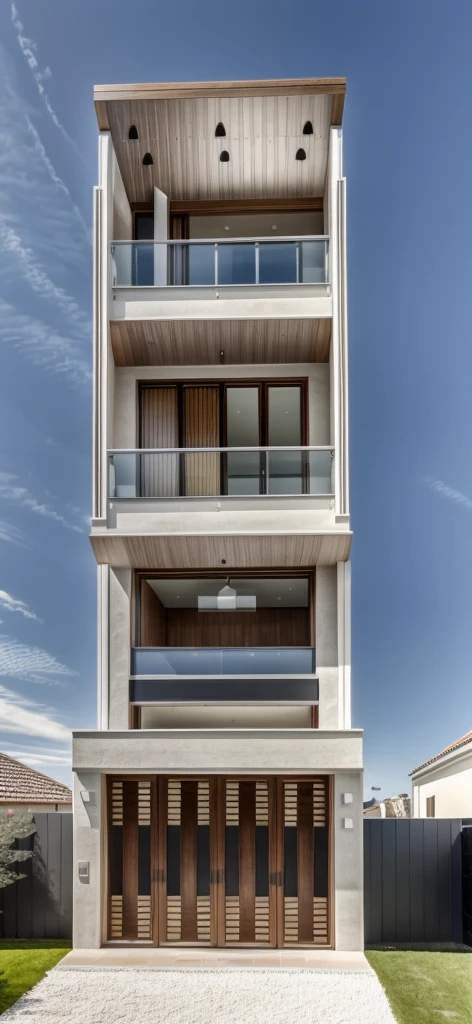 1 architecte moderne, main material by white wall and wood, 1 large courtyard, 1 road passes in front of the house, (Photo brute, real, best quality, head of'artwork:1.2), avoir l'modern and minimalist look, 1 route devant la maison, dynamic lighting:1.3, (hyper realistic, photo-realistic:1.2), High quality, (dark lighting:1.2), perfect lighting, archquotidiennement, no'humain