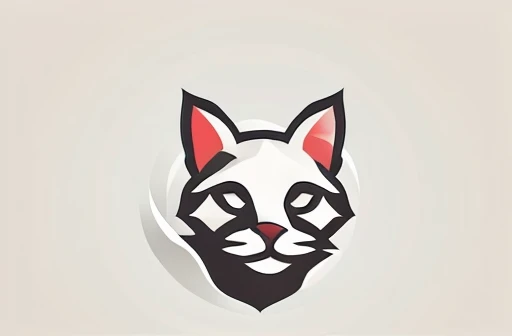 a simple logo of a white cat head on a background