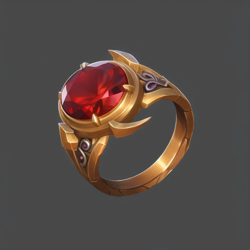 a close up of a ring with a red stone on it, elder ring, Role Playing Game Items, ring, simple magic ring of poison, Game assets, Object Art, elden ring style, Game Icon Assets, Role Playing Game Items, 3d icons for mobile games, Game assets occult, Role Playing Game Items render, mobile Game assets, ring lit, Fantasy game spell symbols