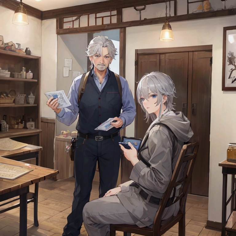 Former Adventurer、Middle-aged men、Gray Hair、Reconstruction of the town、Give instructions