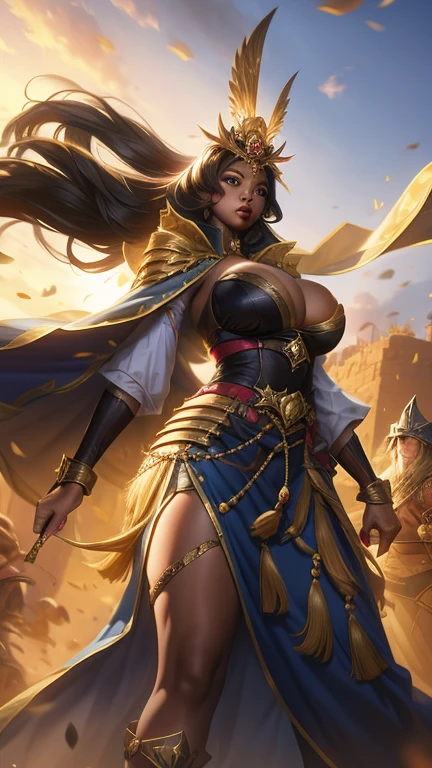 The ebony, queen, big breasts, Fat, warrior, -undress,  desert, battle,
horror, ANTIQUITY, full height