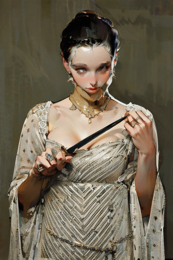 Beautiful albino woman with detailed braided medieval hairstyle (updo) (white hair), wearing detailed medieval gown (red and black colours), with gold accessories and gold tiara, medieval queen, medieval woman,queen,game of thrones style,daenerys targaryen style, high quality, very detailed,hd quality, masterpiece