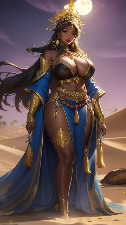 The ebony, queen, big breasts, Fat, warrior, -undress, desert, 
, ANTIQUITY, full height, NSFW, NIGHT