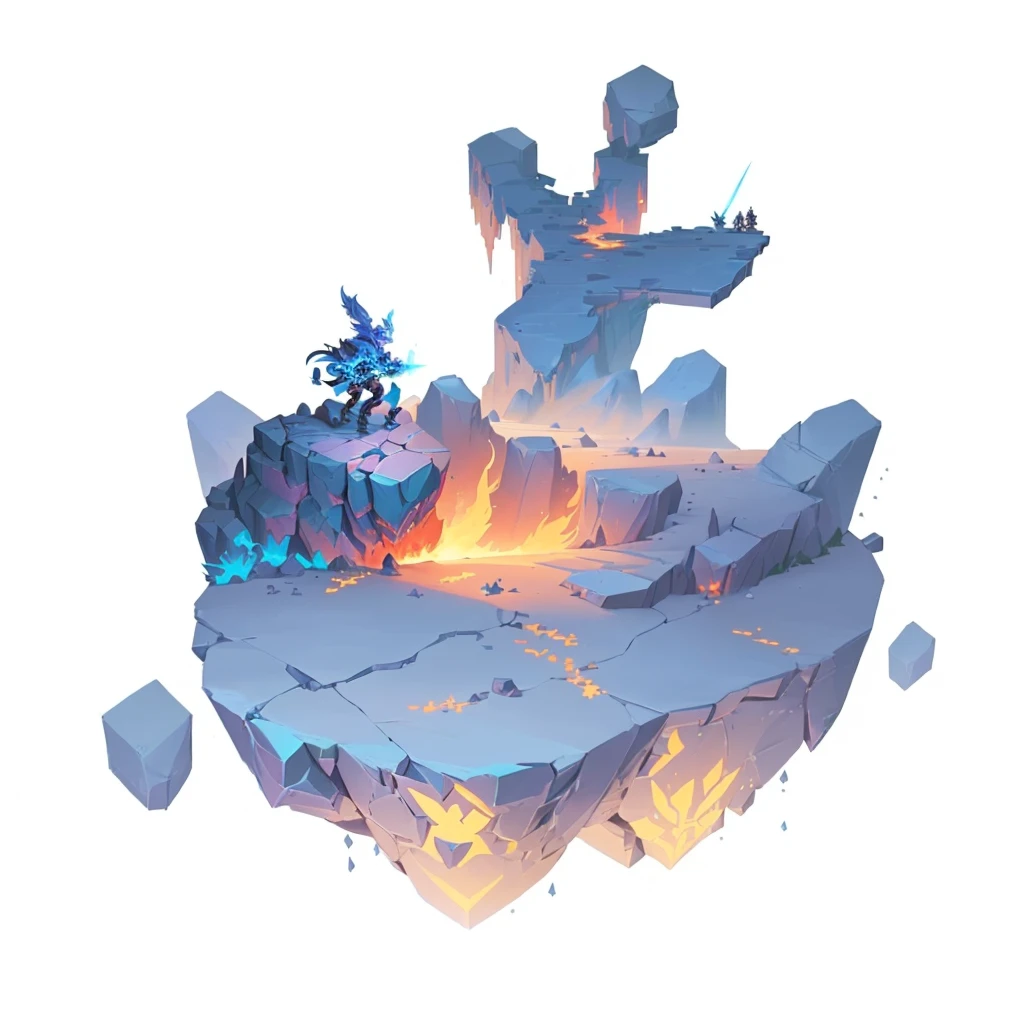 a cartoon image of a man on a rock with a sword, odin's stone arena background, background aerial battle, style of duelyst, official artwork, rayman legends boss, wrath flame and ruin, concept art, concept art, concept artwork, an axe elemental, mobile game art, epic boss battle, disgaea, blastoise