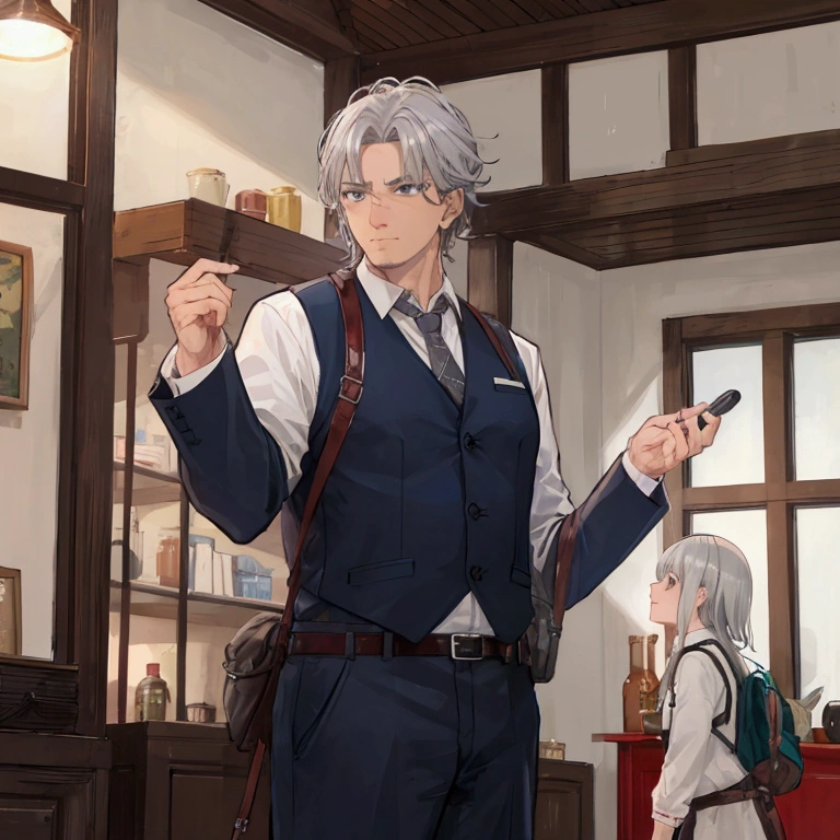 Middle-aged men、Gray Hair、Adventurer Appearance