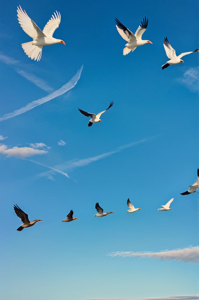 30 birds sky in different colours