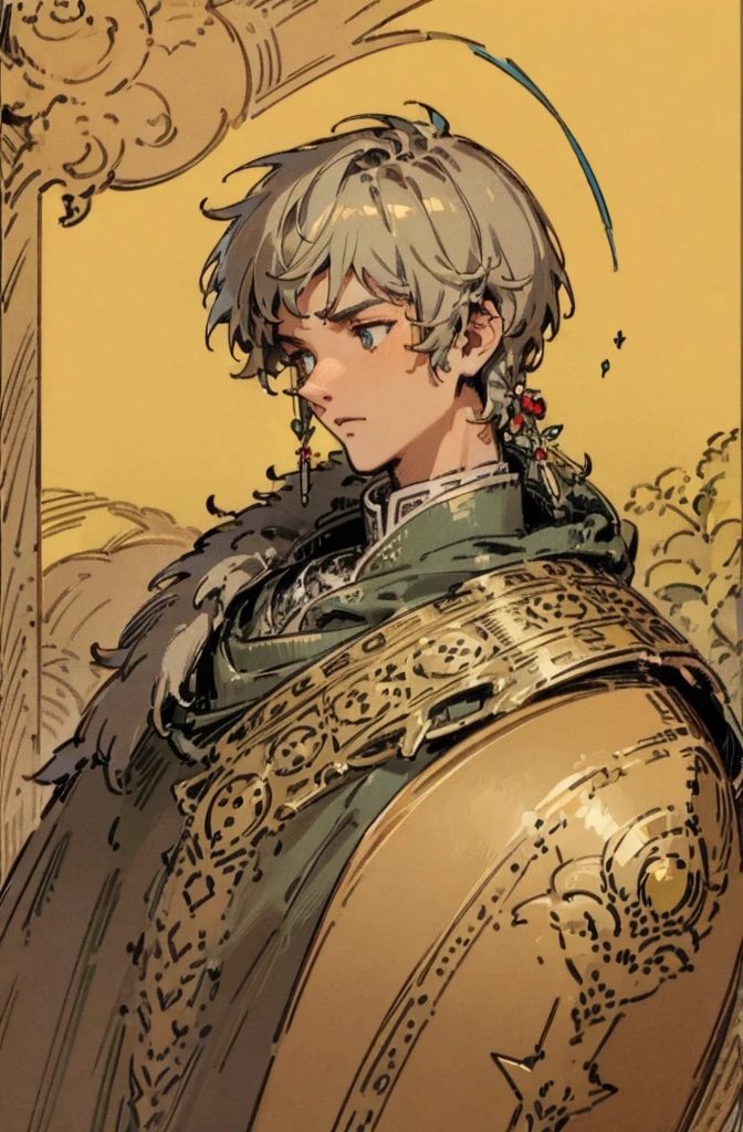 (Top quality details:1.22), 4K High Resolution, Super detailed, High-quality texture, Intricate details, Detailed Texture, In detail, High detail, High Quality Shadows, Handsome face down to the last detail, Beautiful and kind eyes, Depth of written boundary, human, Adult, man, male, 1man , trimmed fur coat, knight armor, dungeonpun