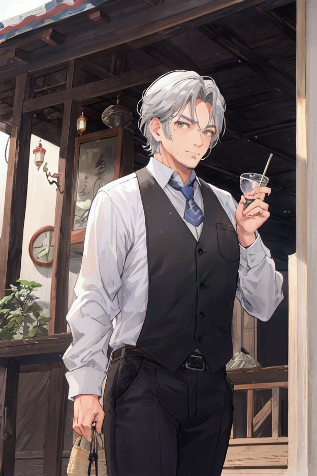 Middle-aged men、Gray Hair、The former adventurer returns