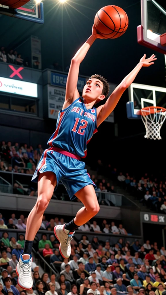 Beautiful basketball player、Make a dunk shot