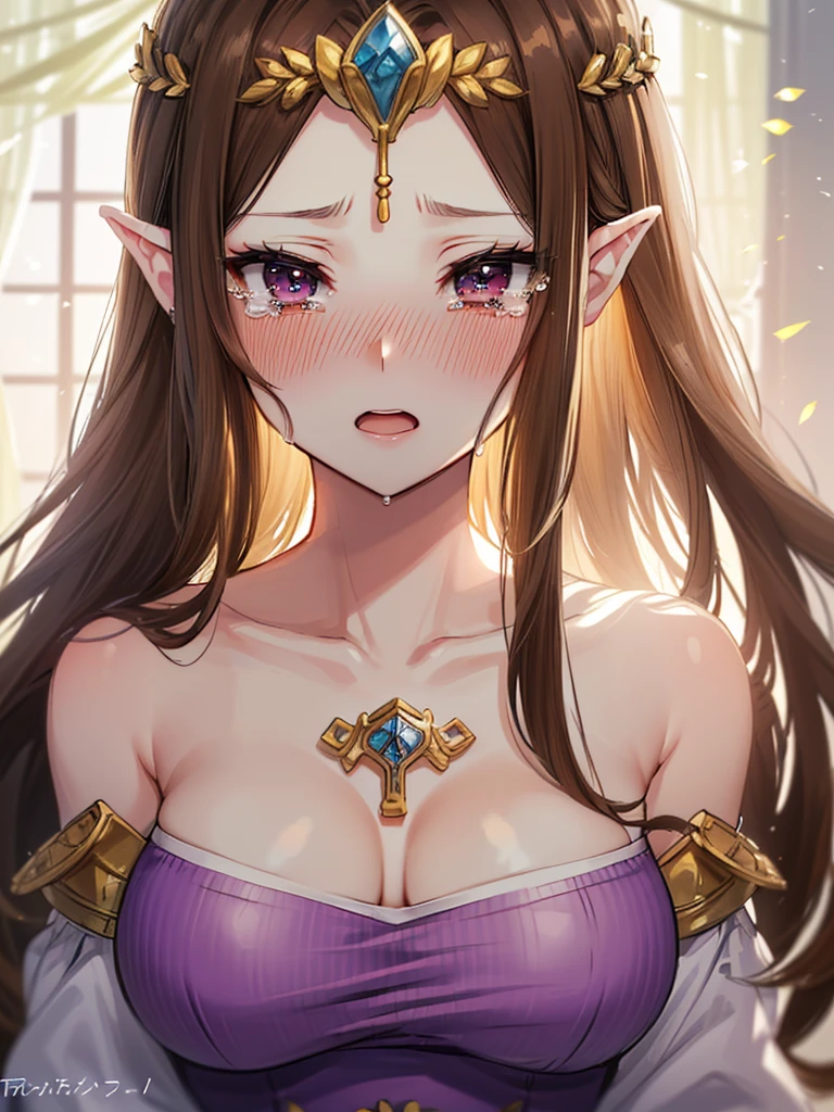 ((Very detailed and 美)),((close up of face)),((((Exposed breasts)))),()),((Exposed shoulders)),(((()))),(Expressionless)),,((alone))Anime art style,masterpiece,(Highest quality), (Very detailedな),(とても繊細でbeautiful),(alone),(Detailed face ),(((Open both eyes))),(((((Mature Woman,Queen))))),((とてもbeautiful肖像画)),((crinoline)),,((Straight Long Hair),((tears)),((Open your mouth)),(((Blushing))),((Purple blouse)),((Dark brown hair)),,Princess Zelda, ((Highest quality)), (Very detailed), ,(((constrained))),beauty,beautiful,Princess Zelda, Ticker,)),
((At the bed))Nintendo, The Legend of Zelda