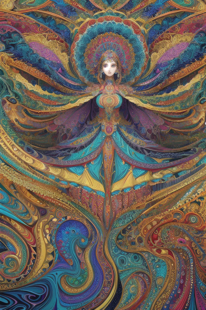 (masterpiece, top quality, best quality, official art, beautiful and aesthetic:1.2), (1girl:1.3), extremely detailed,(fractal art:1.2),colorful,highest detailed,(zentangle:1.2), (dynamic pose), (abstract background:1.5), (treditional dress:1.2), (shiny skin), (many colors:1.4), upper body