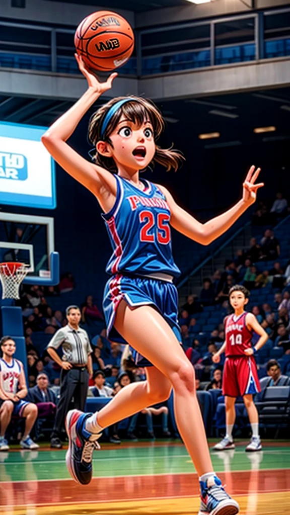 Beautiful girl basketball player、The moment he made the dunk shot