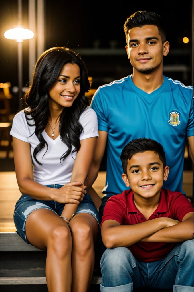 A couple watching the game, Colombians named Angela and Santiago