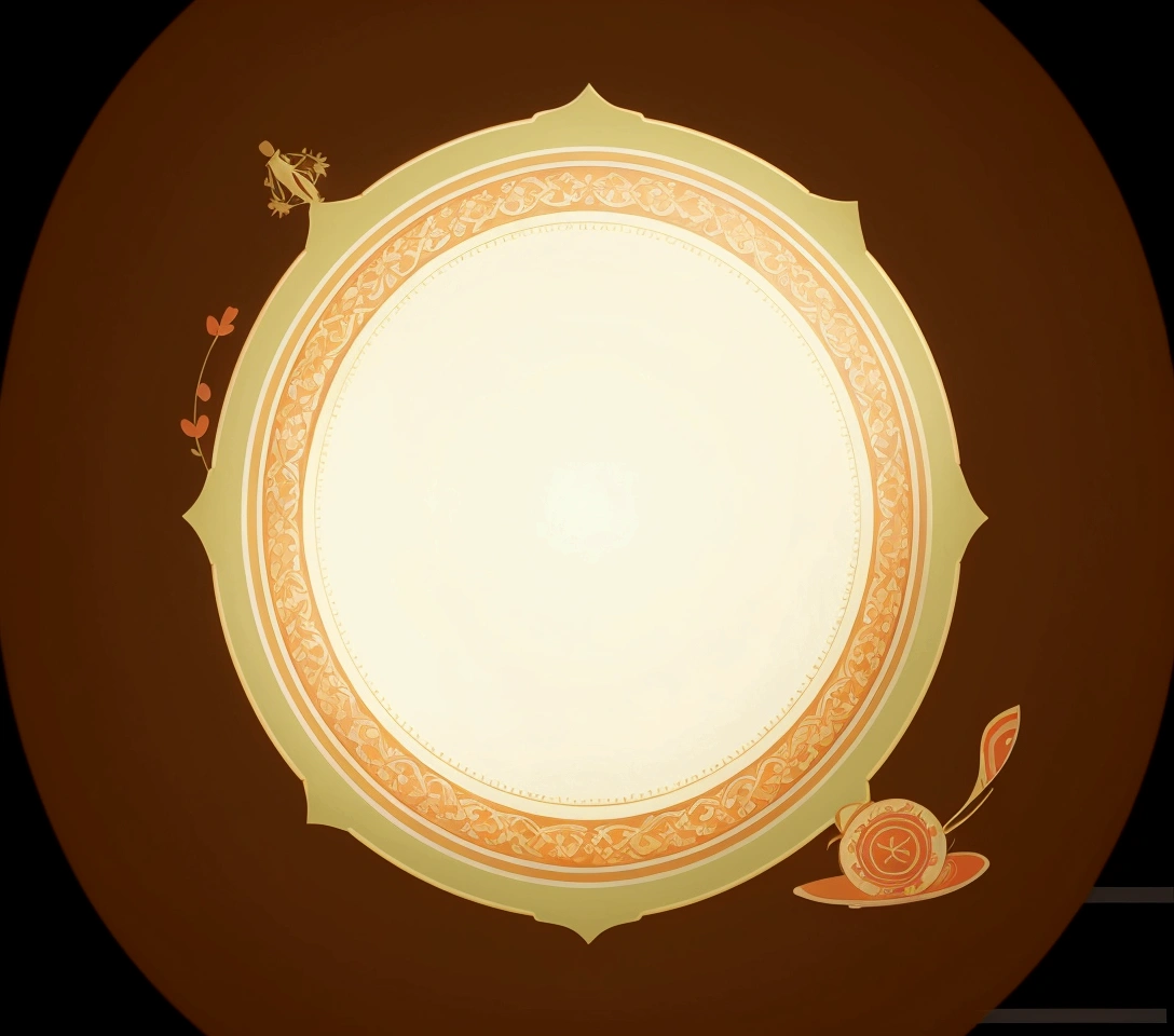 there is a picture of a plate with a floral design on it, round background, round design, circle design, heian, album art, background art, a round minimalist behind, inspired by Tawaraya Sōtatsu, magic circle, nanquan, summoning circle, ornate borders + concept art, profile picture 1024px, jia, round format