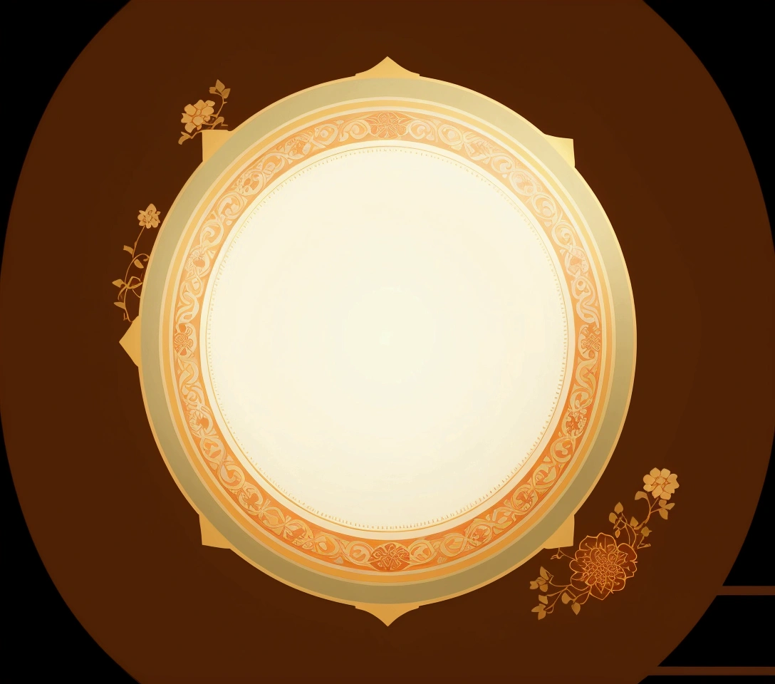 there is a picture of a plate with a floral design on it, round background, round design, circle design, heian, album art, background art, a round minimalist behind, inspired by Tawaraya Sōtatsu, magic circle, nanquan, summoning circle, ornate borders + concept art, profile picture 1024px, jia, round format
