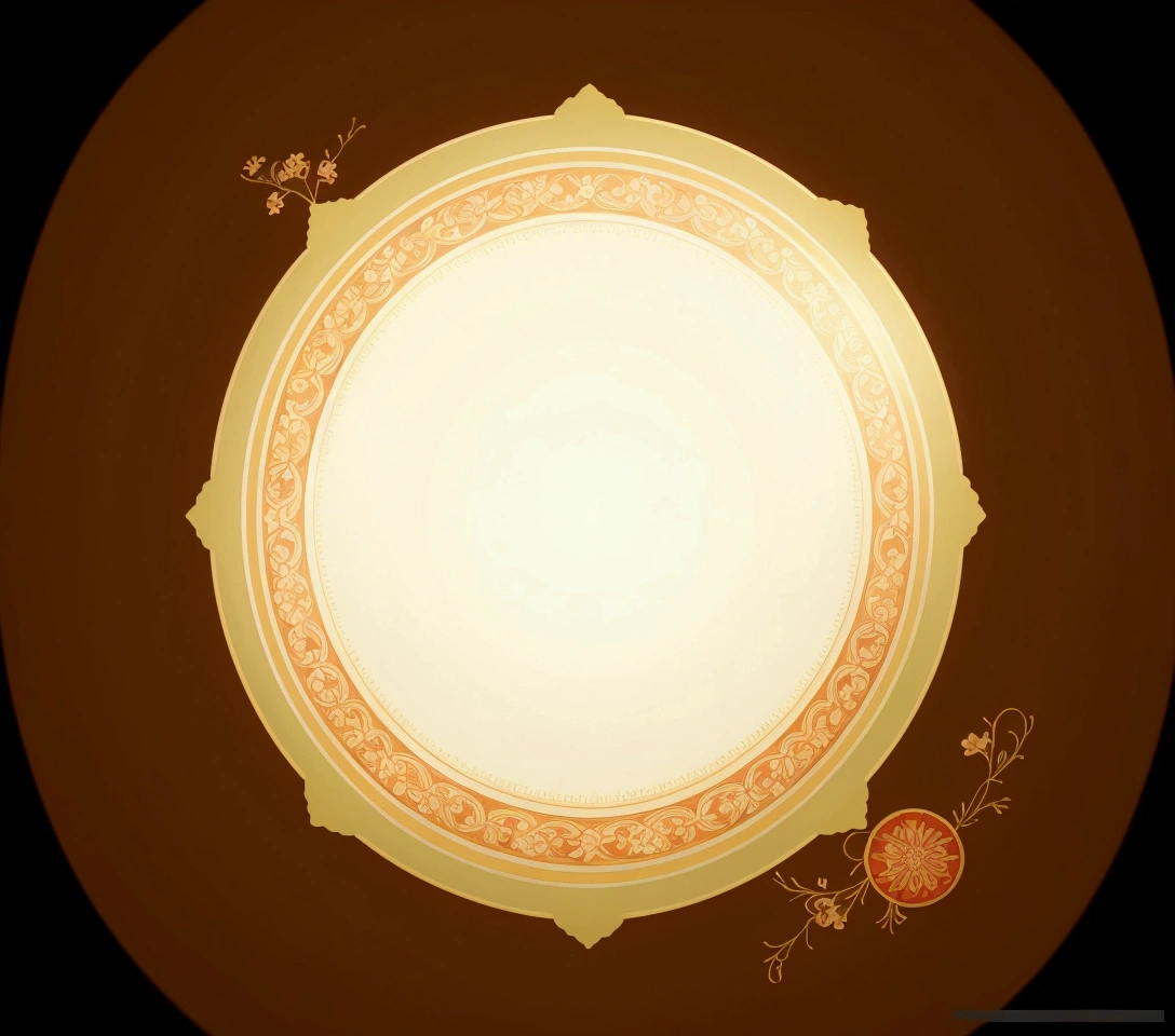 there is a picture of a plate with a floral design on it, round background, round design, circle design, heian, album art, background art, a round minimalist behind, inspired by Tawaraya Sōtatsu, magic circle, nanquan, summoning circle, ornate borders + concept art, profile picture 1024px, jia, round format