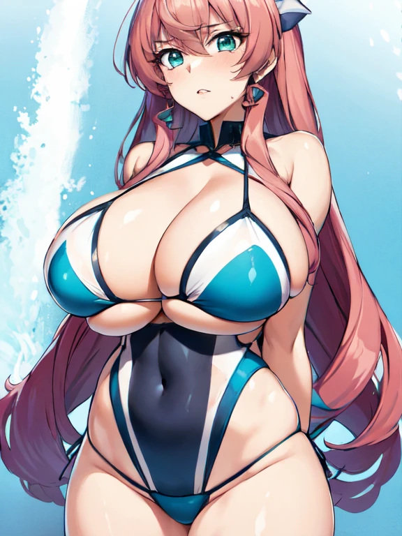 masterpiece,top-quality,maria cadenzavna eve,heroine of symphogear,1girl,solo,pink hair, long hair,wavy hair,voluminous hair,turquoise eyes,beauty,very huge breasts,narrow waist,bust size is 130cm over,crying,sexy,soaked,seductive anime girl, oppai, biomechanical oppai,oppai proportions,Both hands are tied behind their backs and restrained,show oppai,put both hands behind her back,too much exposure swimsuit,micro bikini,swimsuit only,too much exposure swimsuit,micro bikini,swimsuit only,bust size is 130cm over,bust size is 130cm over,too much exposure swimsuit,micro bikini,swimsuit only,Both hands are tied behind their backs and restrained,show oppai,put both hands behind her back,show oppai,put both hands behind her backvery huge breasts,very huge breasts,bust size is 130cm over,too much exposure swimsuit,micro bikini,swimsuit only,Both hands are tied behind their backs and restrained,show oppai,very huge breasts,bust size is 130cm over,too much exposure swimsuit,micro bikini,swimsuit only,Both hands are tied behind their backs and restrained,show oppai,very huge breasts,where water collects,let your hair down,let your hair down,very huge breasts,bust size is 130cm over,too much exposure swimsuit,micro bikini,swimsuit only,Both hands are tied behind their backs and restrained,show oppai,very huge breasts,bust size is 130cm over,too much exposure swimsuit,micro bikini,swimsuit only,Both hands are tied behind their backs and restrained,show oppai,Nipples are visible through the fabric,Breast milk,Nipples are visible through the fabric,Breast milk,Nipples are visible through the fabric,Breast milk,Nipples are visible through the fabric,Breast milk,Nipples are visible through the fabric,Breast milk,No bra,No bra,No bra,No bra,No bra,No bra