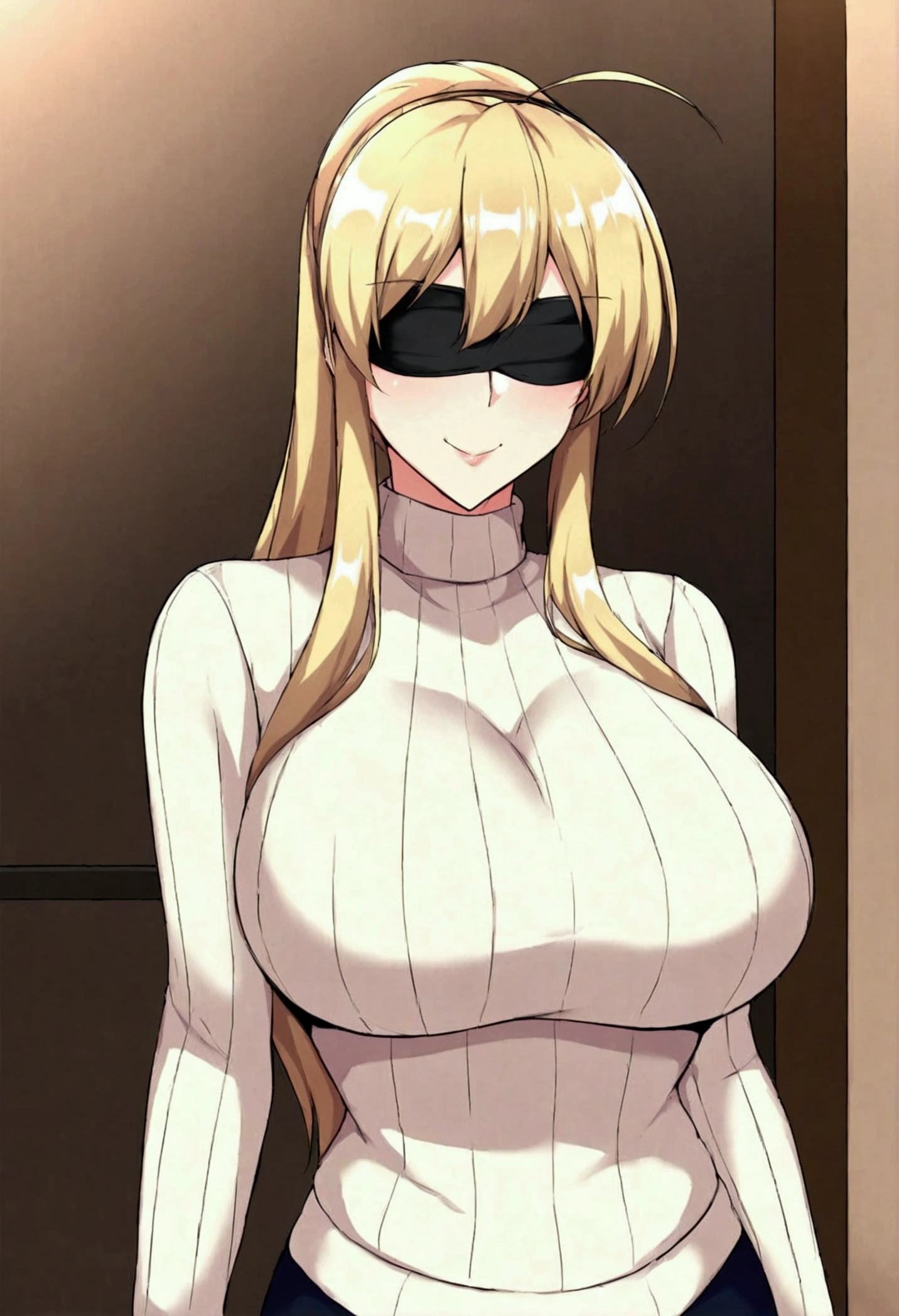 best quality slave big breasts smile sweater blindfold