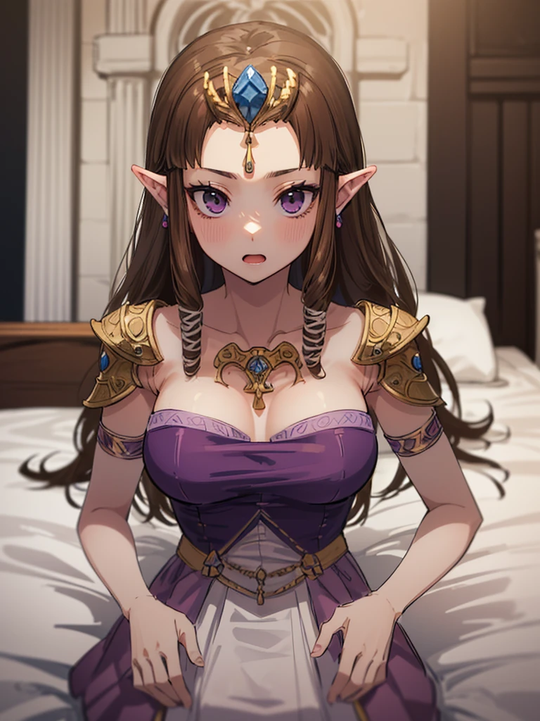 ((Very detailed and 美)),((close up of face)),((((Exposed breasts)))),()),((Exposed shoulders)),(((()))),((Surprised)),,((alone))Anime art style,masterpiece,(Highest quality), (Very detailedな),(とても繊細でbeautiful),(flont do),(Detailed face ),(())),(((((Mature Woman,Queen))))),((とてもbeautiful肖像画)),((crinoline)),,((Straight Long Hair),()),(()),(((Purple blouse))),(()),((Dark brown hair)),,Princess Zelda, ((Highest quality)), (Very detailed), ,(((constrained))),beauty,beautiful,Princess Zelda, Ticker,)),
((At the bed))Nintendo, The Legend of Zelda