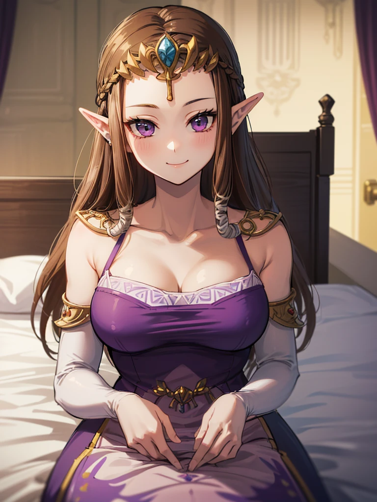 ((Very detailed and 美)),((close up of face)),((((Exposed breasts)))),()),((Exposed shoulders)),(((()))),((smile)),,((alone))Anime art style,masterpiece,(Highest quality), (Very detailedな),(とても繊細でbeautiful),(flont do),(Detailed face ),(())),(((((Mature Woman,Queen))))),((とてもbeautiful肖像画)),((crinoline)),,((Straight Long Hair),()),(()),(((Purple blouse))),(()),((Dark brown hair)),,Princess Zelda, ((Highest quality)), (Very detailed), ,(((constrained))),beauty,beautiful,Princess Zelda, Ticker,)),
((At the bed))Nintendo, The Legend of Zelda