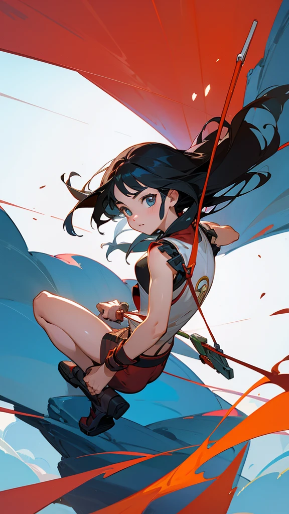Gal、Hitting a slingshot、Around 25 years old、Anime style illustrations