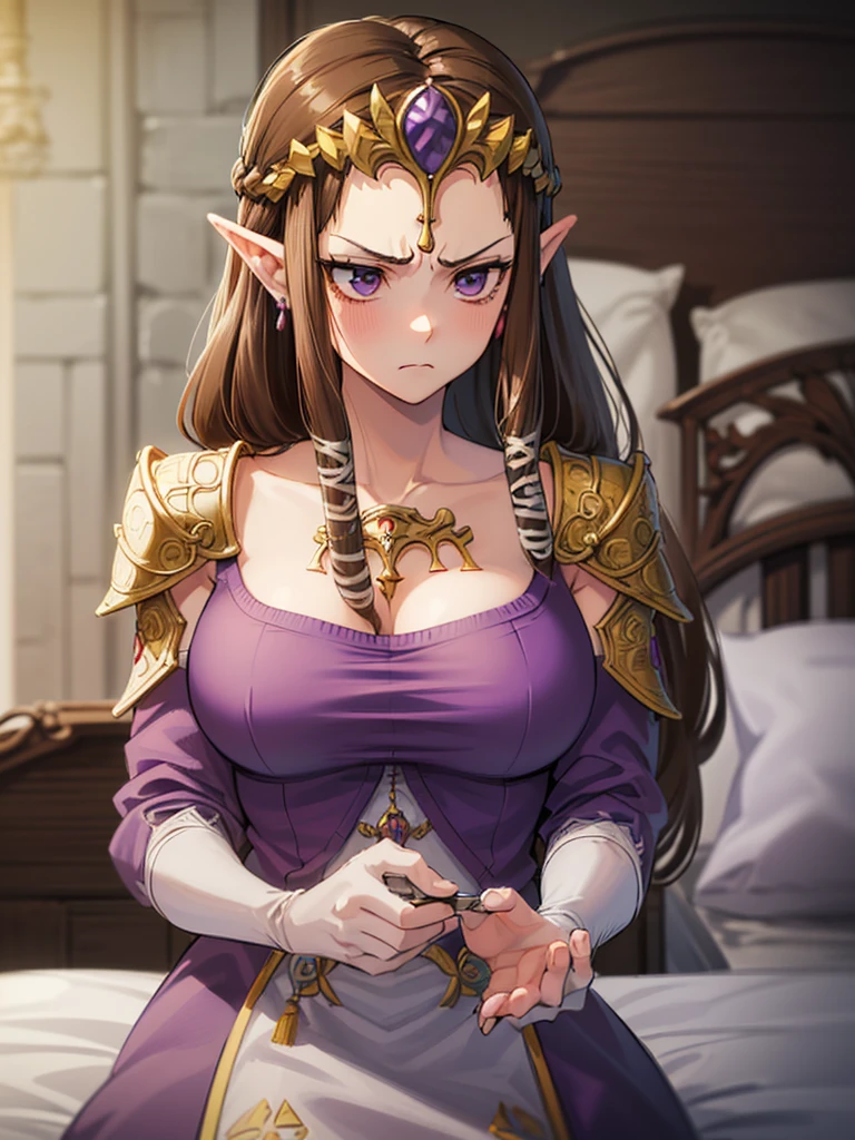 ((Very detailed and 美)),((close up of face)),((((Exposed breasts)))),()),((Exposed shoulders)),((((dissatisfaction)))),((defy)),,((alone))Anime art style,masterpiece,(Highest quality), (Very detailedな),(とても繊細でbeautiful),(flont do),(Detailed face ),(())),(((((Mature Woman,Queen))))),((とてもbeautiful肖像画)),((crinoline)),,((Straight Long Hair),()),(()),(((Purple blouse))),(()),((Dark brown hair)),,Princess Zelda, ((Highest quality)), (Very detailed), ,(((constrained))),beauty,beautiful,Princess Zelda, Ticker,)),
((At the bed))Nintendo, The Legend of Zelda