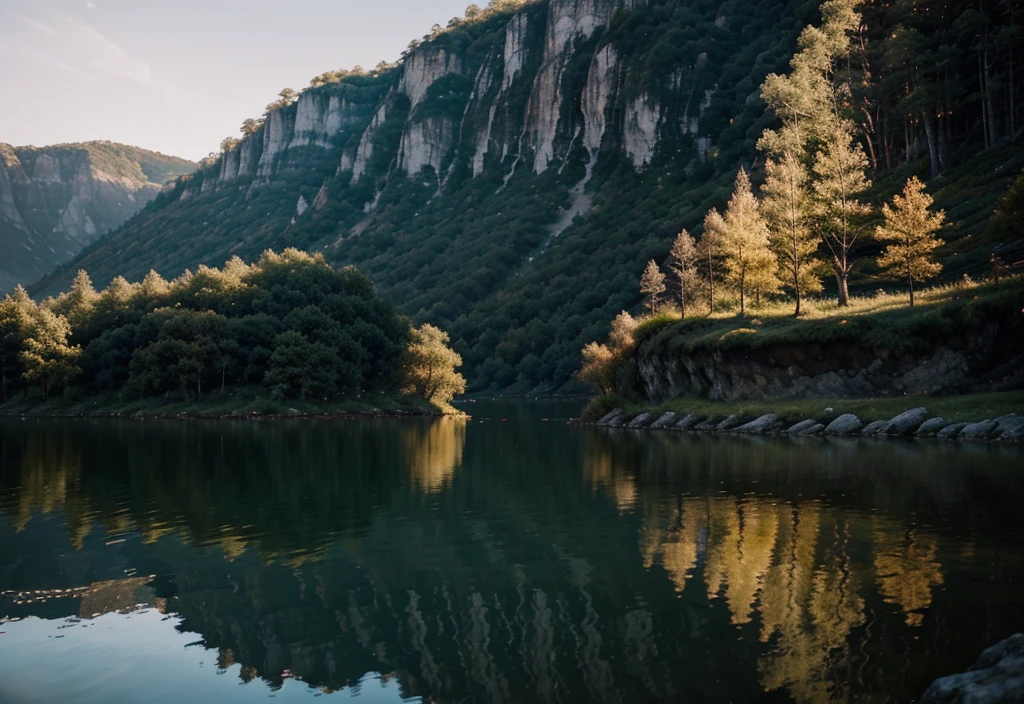Photography that captures the essence of a magical dream world. The cliff of epic legend,Hanging over a beautiful lake, Surreal and vibrant colors light up its reflections. The atmosphere is otherworldly, Soft nightlight casts ethereal shadows. Images create a sense of depth and mystery, It’s as if the audience is transported to another dimension, Create beautiful and memorable compositions. Shot using Canon EosIII Zeiss 120mm wide angle