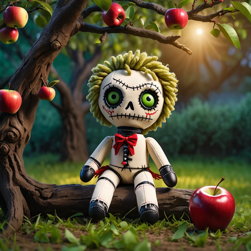 (knitted toy voodoo doll:1.5), (voodoo doll:1.7),
scientist Newton is sitting near an apple tree, in the background there is a clearing and an apple tree from which an apple fell on Newton's head
best quality, masterpiece, detailed soft oil painting, detailed background, dramatic cinematic lighting, soft edge lighting, professional, dramatic lighting, hard edge lighting,
ultra quality, 4k,masterpiece, best quality, 8k, ultra highres, highres, extremely detailed