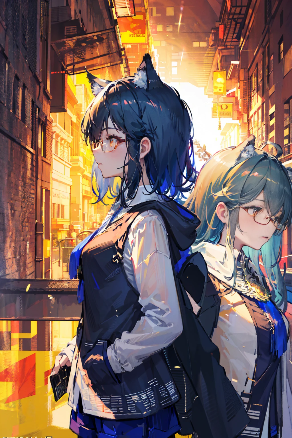 masterpiece,Black Short Hair,Ball Head,profile,Messy Hair,Laugh slyly,Orange Eyes,font,Poster,Jump,,Hair bundle,Black shallow frame glasses,Black hoodie,Dress stylishly,Character portrait,leisurely,Highest quality, Illustration Style,Large aperture portrait, Anime Girls, Beautiful Eyes, summer,, small, Heartwarming, Young and beautiful,,Regular Clothes,Black and White,, Expressing a natural casual style. Dynamic posture contains the golden ratio, China, blank, Strong contrast of light and shadow, Super Texture, Very clear and concise pictures, very beautiful,A subtle expression