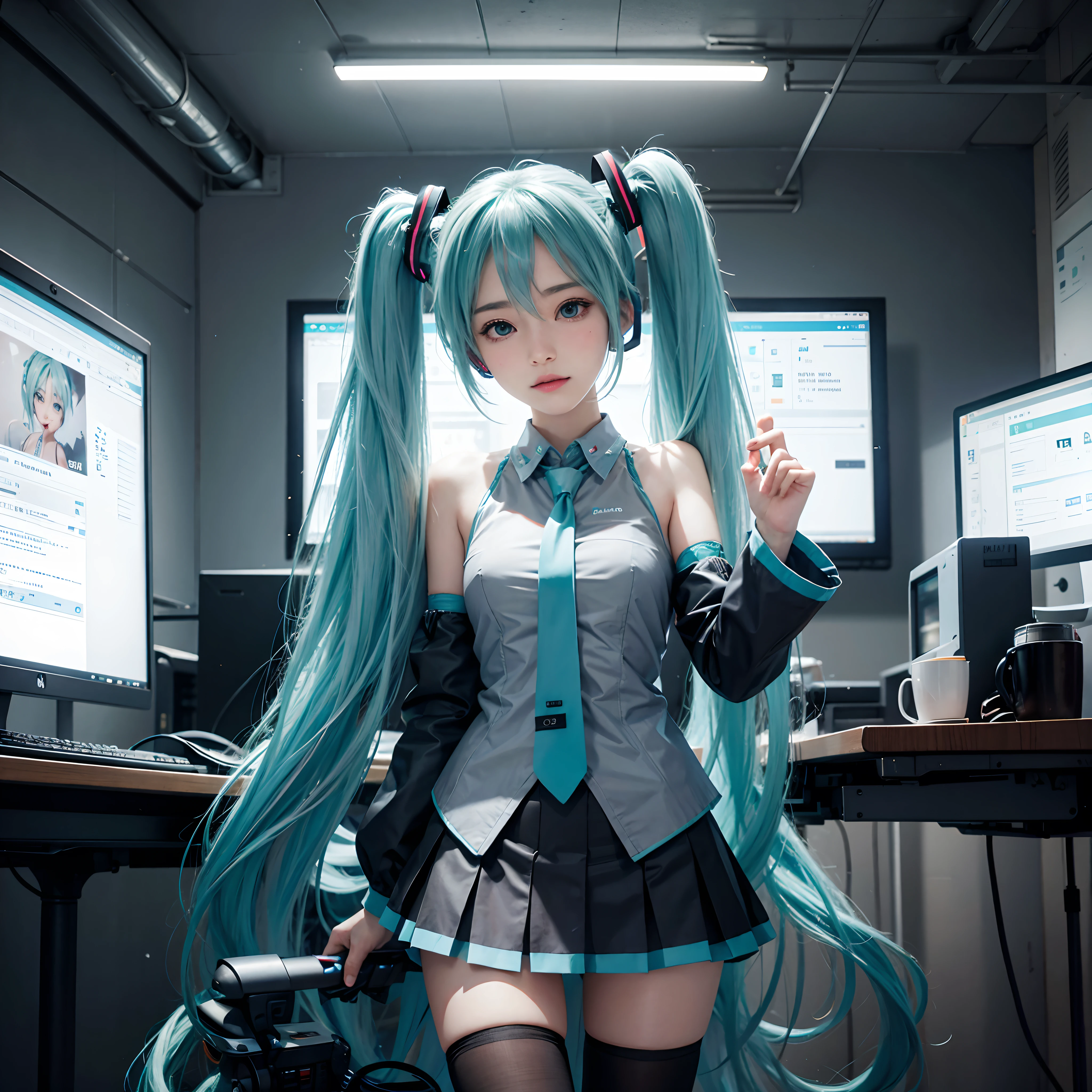 Realistic, hatsune miku, Super detailed