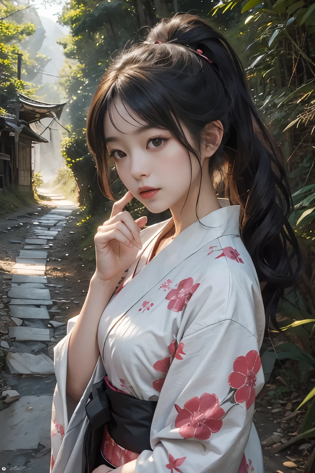 Beautiful,Junko Ishihara,Over Amagi,Prostitute,or period,Years falls,Flame of Love,Disheveled Japanese clothing,In the mountains,The twists and turns of the deep mountains,Flames of Passion,Mature women in their thirties,A devoted beauty,Disheveled Hair,Disheveled outfit,A half-crazed woman obsessed with love,Disheveled, thin kimono,thin yukata,A distraught yukata wearer,Female Artist,Narrow eyes,Single-minded gaze,or period,Unpaved mountain roads,the dark forest,Unpaved road,promenade,Mountain trail,Dirt Road,When the road wasn&#39;t paved yet,Old mountain path,ground road,carriage,rickshaw,She&#39;s wearing light clothing and her chest is exposed.,Beautiful Mature Woman,Her chest is open, exposing her beautiful nipples.,A narrow path leading uphill,A lightly dressed kimono that is slightly disheveled,No cars, only horses and rickshaws,A narrow road just wide enough for one person to pass through々A path through a dark mountain forest covered with snow,Steep dirt road,Dirt-stained area around the feet,Climbing dangerous mountain trails,Animal trail,Unpaved road,Paths for wild boars, etc.,Extremely small and flat chest,Beautiful nipples,The face of a virtuous angel with many good experiences,A beautiful face like a legendary celestial maiden,Unpaved mountain road,Indigo yukata,Wearing cute wooden women&#39;s can,No baggage,Holding a single flower,On the ground in the mountains,in the forest,A tall peak in the distance々,A thin yukata,Beautiful nipples,Beauty,The length of the yukata is long,Face close-up,promenade,Kemono Road,All gravel roads,All off-road,Dark Night Road,Moonlight only,Are thin,Leaner figure,A slender beauty with an unfortunate past,Dark night road in the forest,One straight road,Hanni in New Jeans,off road,Private roads,animal trail,Lonely mountain path in the forest,far and near method,Out of focus background,off road walking,Small breasts,Flat Bust,A soft smile,Off-road in the dark mountains with only moonlight,Midnight,Pitch black night road,