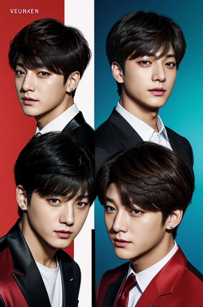 Revenge Book Cover Featuring Singer Jeon Jungkook and Kim Taehyung, that they are looking at each other