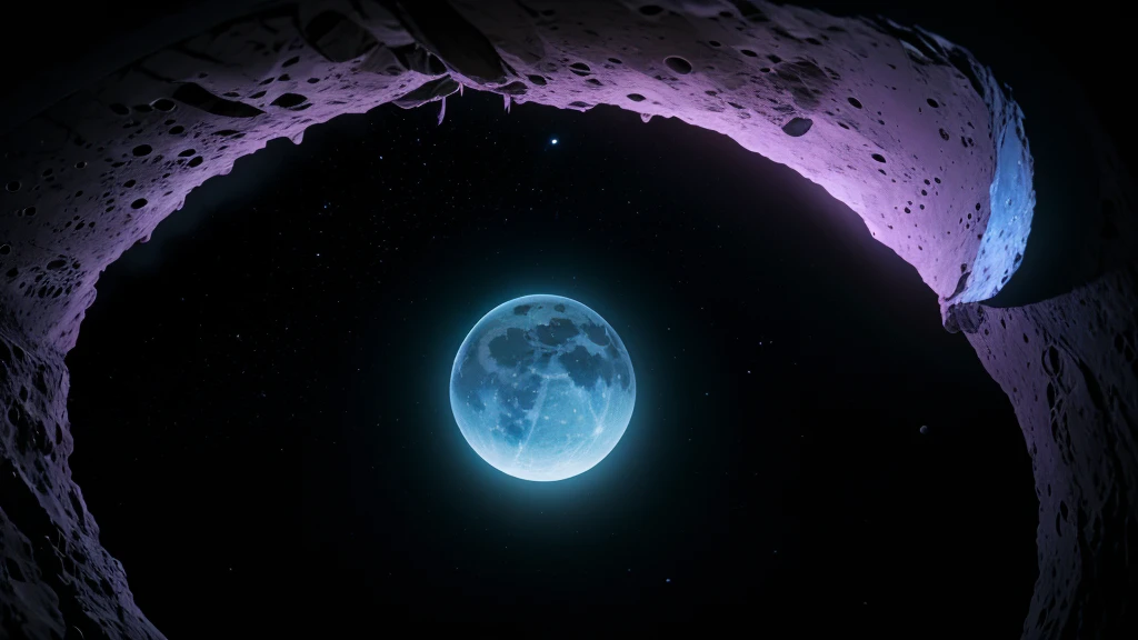 long shot, aliens on the moon looking out to the earth, high detail, wide shot, 4K, 3D, REALISTIC, (iridescent glow smoke), UHD, 32K, very bold neon colors, black light, neon light