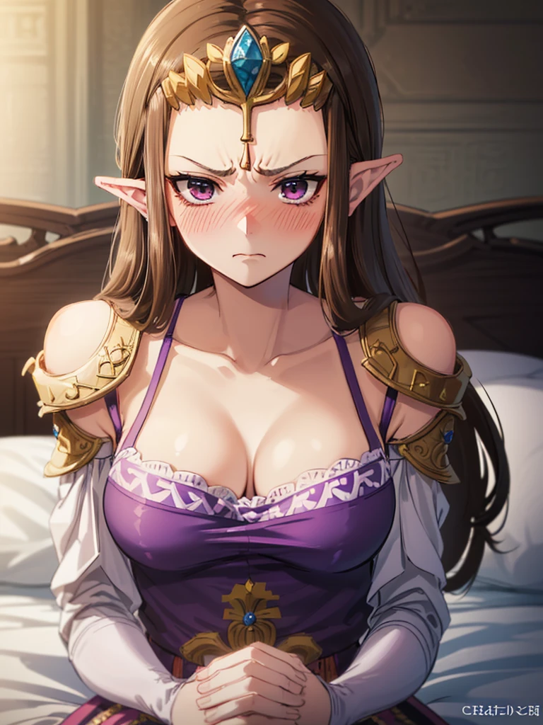 ((Very detailed and 美)),((close up of face)),((((Exposed breasts)))),()),((Exposed shoulders)),((((dissatisfaction)))),((defy)),,((alone))Anime art style,masterpiece,(Highest quality), (Very detailedな),(とても繊細でbeautiful),(flont do),(Detailed face ),(())),(((((Mature Woman,Queen))))),((とてもbeautiful肖像画)),((crinoline)),,((Straight Long Hair),()),(()),(((Purple blouse))),((Blushing)),((Dark brown hair)),,Princess Zelda, ((Highest quality)), (Very detailed), ,(((constrained))),beauty,beautiful,Princess Zelda, Ticker,)),
((At the bed))Nintendo, The Legend of Zelda