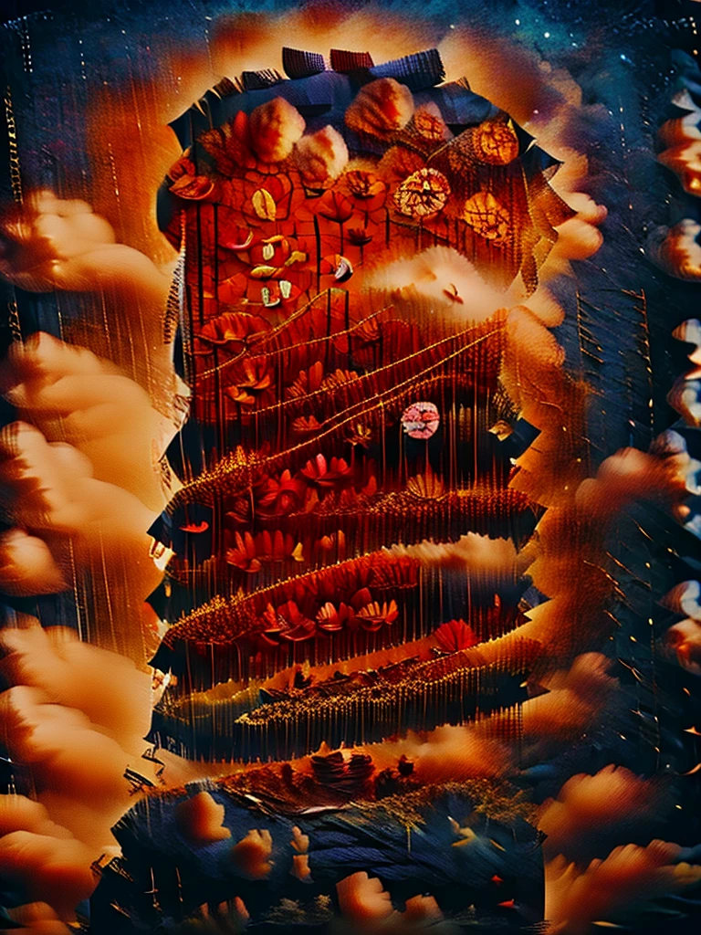 (Close-up of withered autumn leaves and heavy rain falling in the air over a lonely wasteland),rain rain rain,A desolate and beautiful epic picture