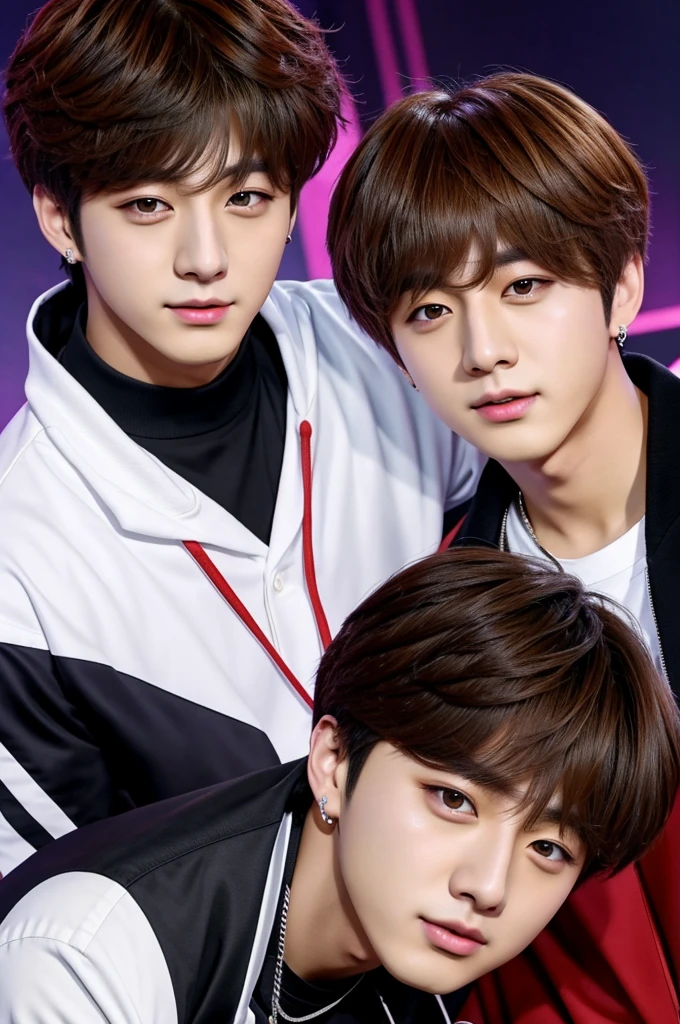 Singer Jeon Jungkook of bts with Kim SeokJin of bts on the cover of the anime Wolf girl