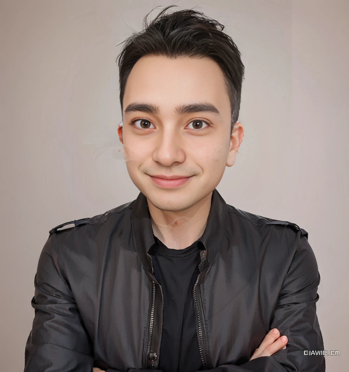 Caricature 3D Cartoon style a man with a black shirt and a tie on his neck smiling at the camera with a black background, Basuki Abdullah, cubo-futurism, head and shoulders portrait, a character portrait